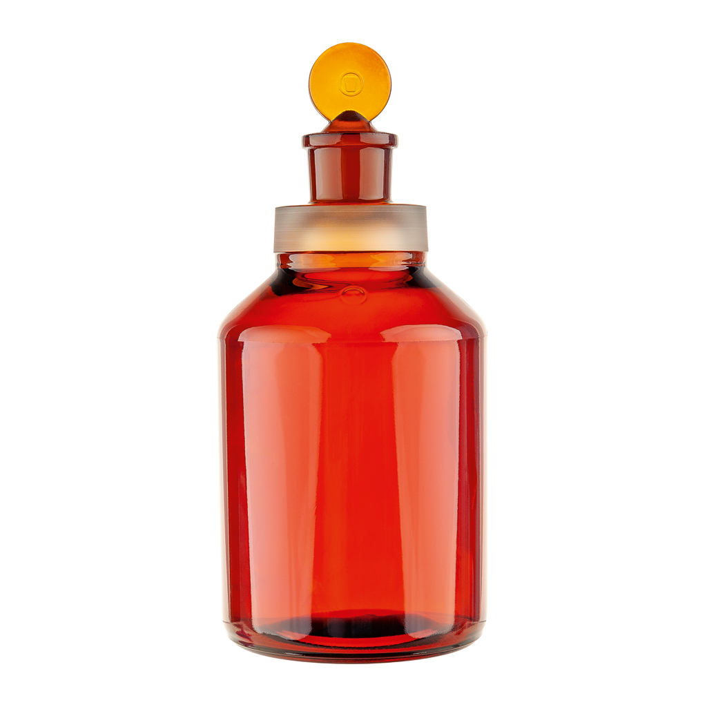 Säurekappenflasche, Duran, Braunglas