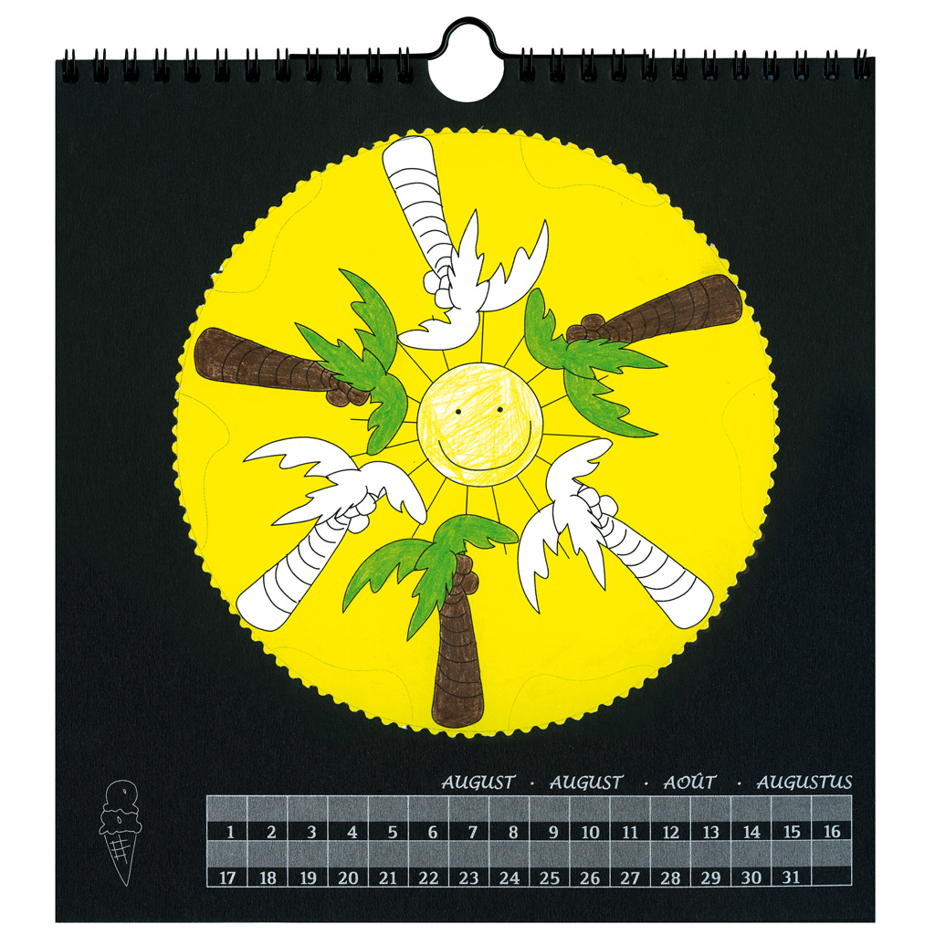 Dauerkalender im Quadrat-Format, Schwarz