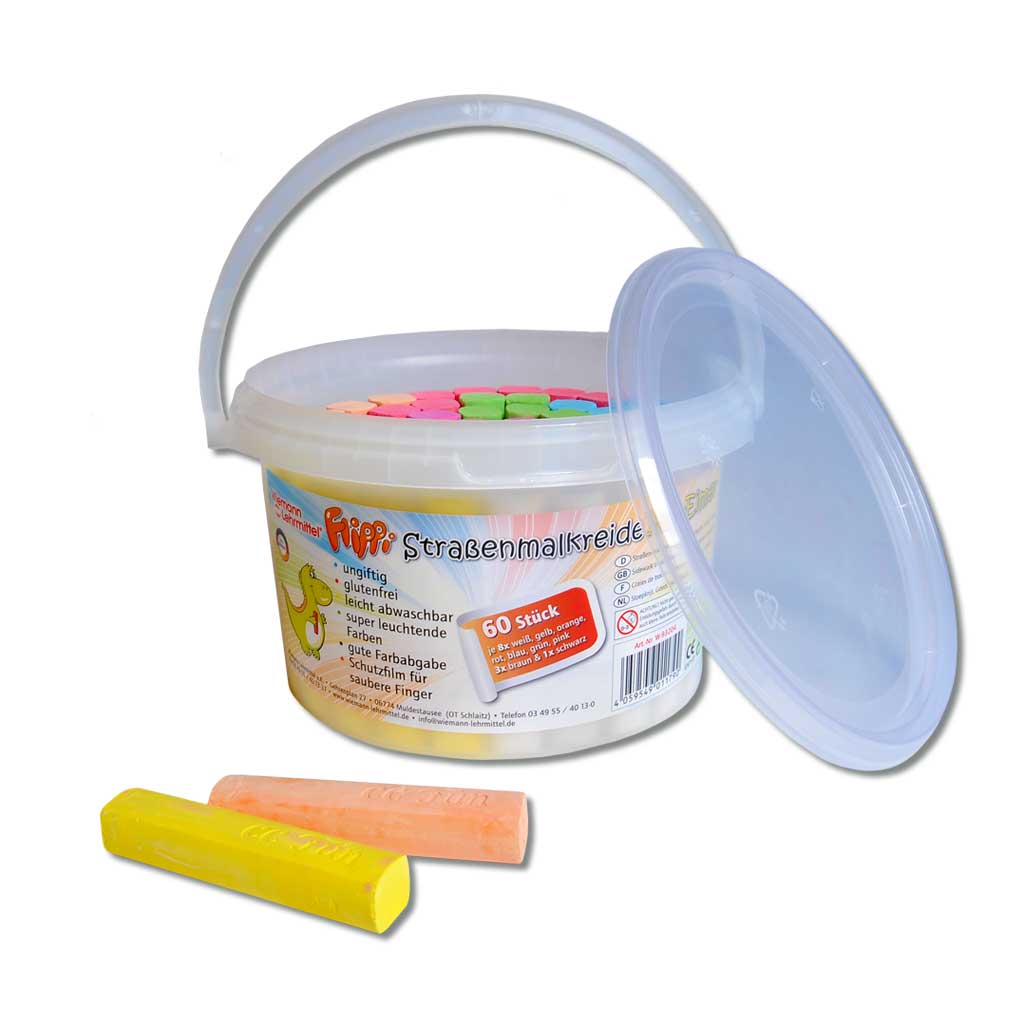 Flippi® Straßenmalkreide, 60 Stück in 9 Farben