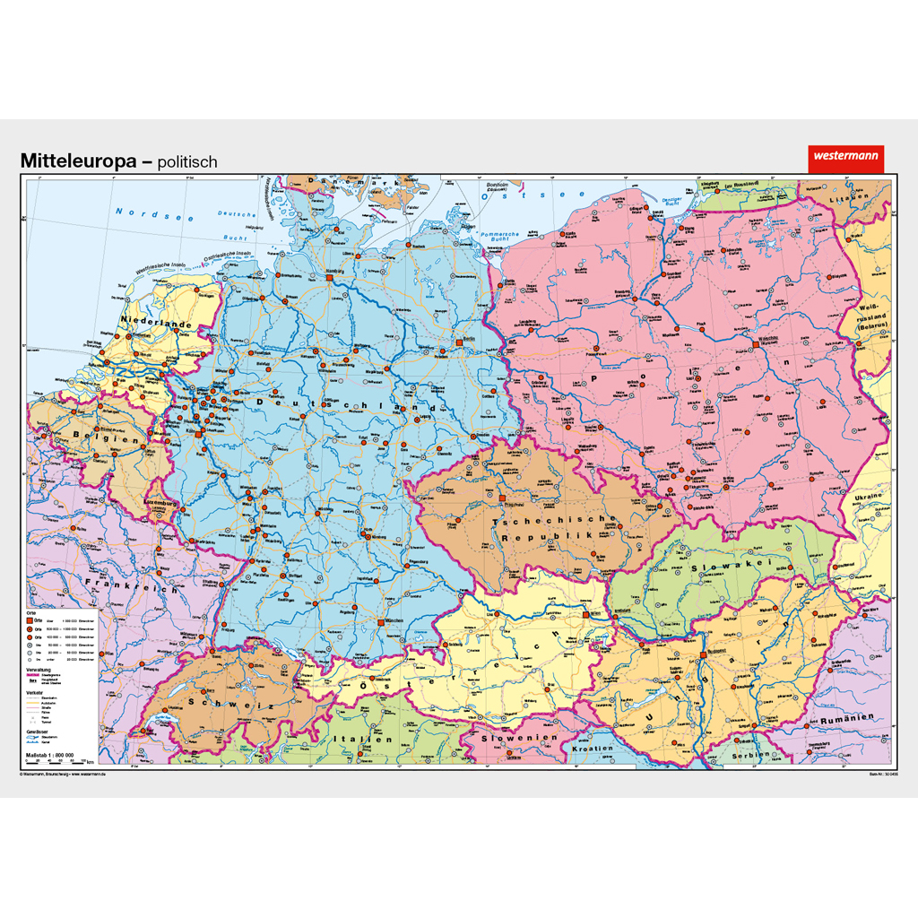 Westermann Mitteleuropa, physisch/politisch Westermann Mitteleuropa, physisch/politisch
