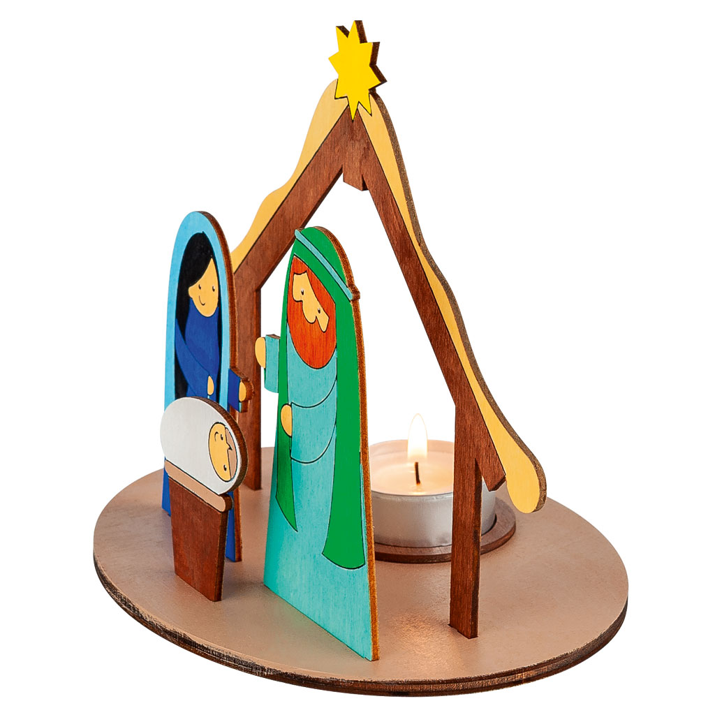 Teelichthalter Kleine Weihnachtskrippe