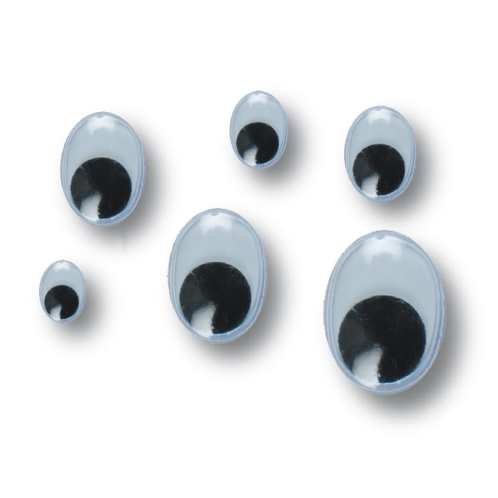 Wackelaugen, oval, 100 Stück