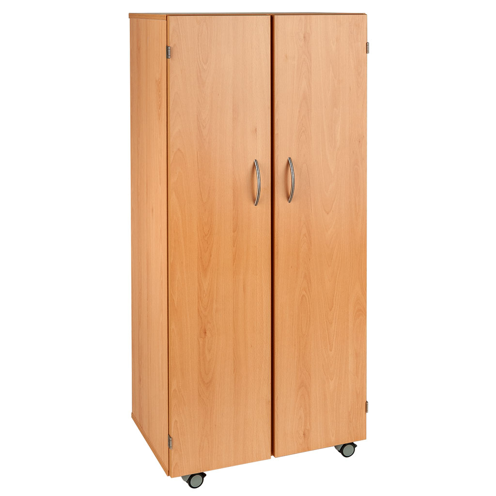 Modulus® Hohes Klassenzimmer-Regal mit Türen, 2-reihig, fahrbar oder feststehend