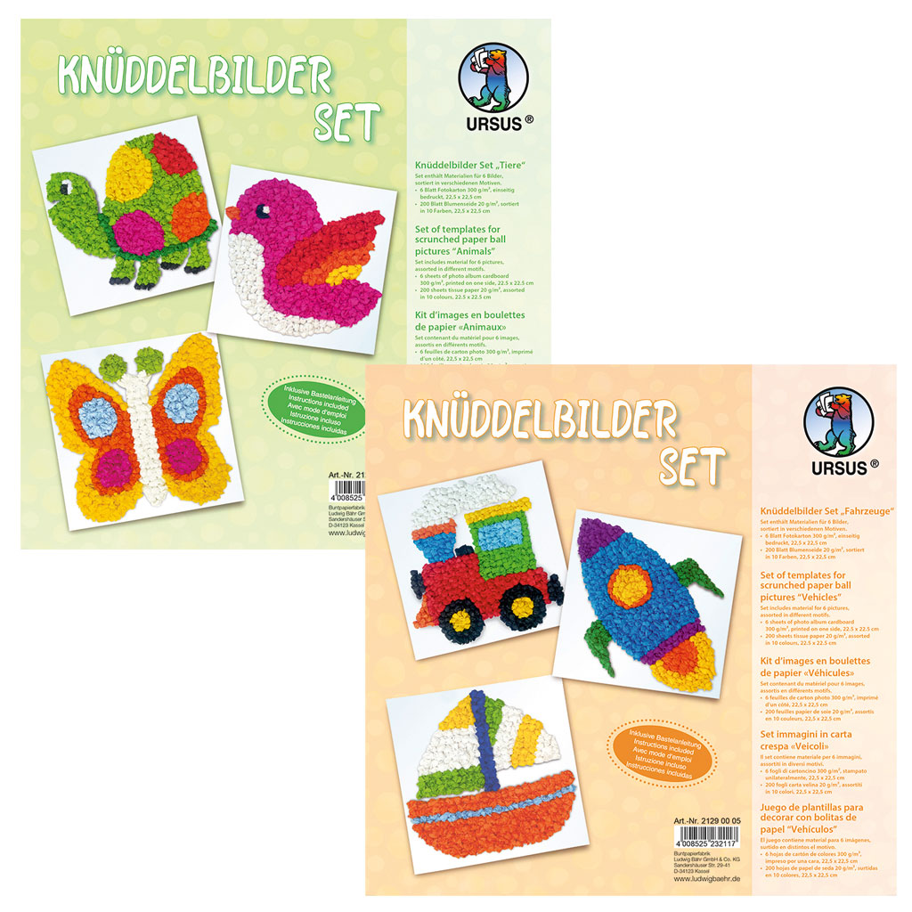 Knüddelbilder-Vorlagen, 6 Stück-Bild Auf diesem Bild ist das Produkt mit der Art.Nr.: M-93027 zu sehen
