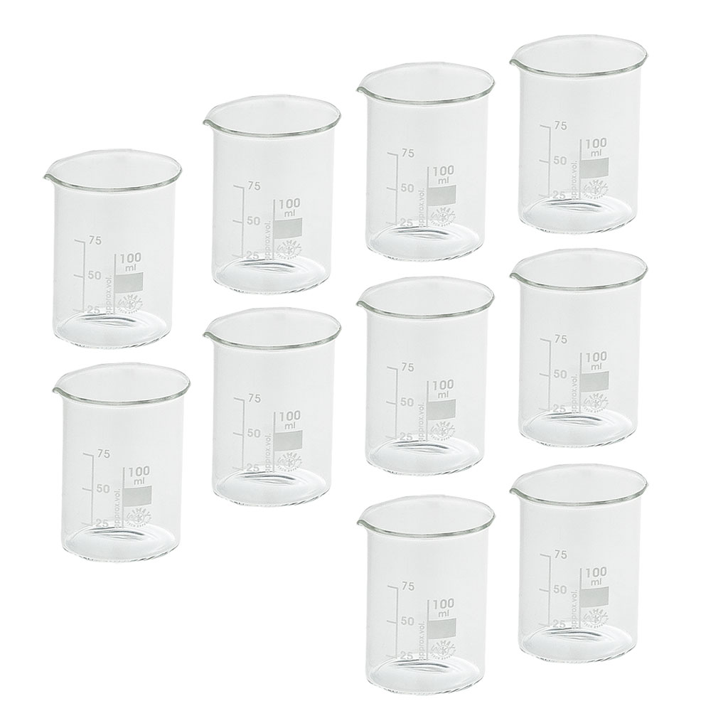 Borosilikatglas, Borosilkatglas, niedrige Form, 10 Stück