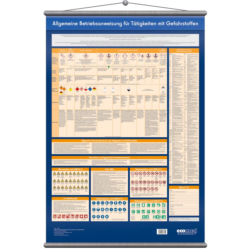 Wandtafel -Umgang mit Gefahrstoffen im Labor-