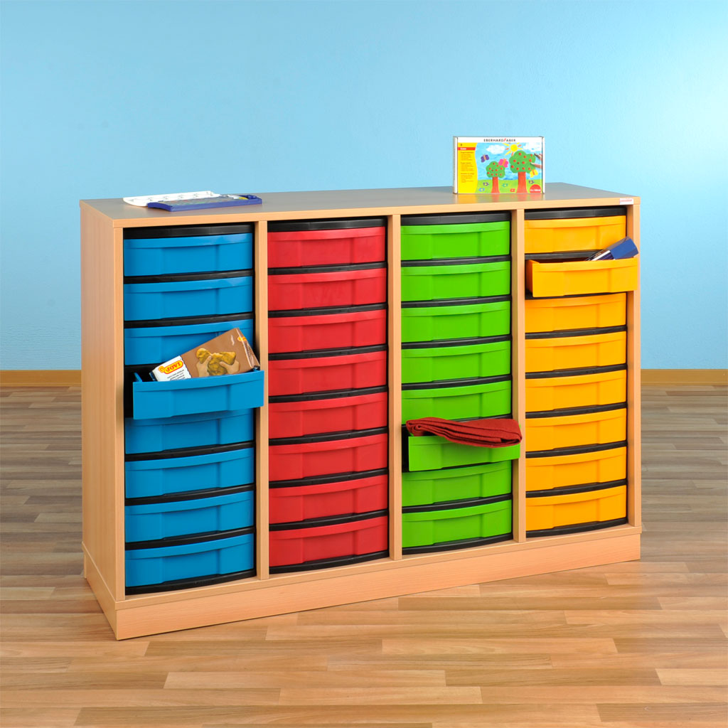 temp43380eigentumsschrankschuebesockelrobustkunststofffarbigL9Gx39SRonaDK Modulus® Eigentumsschrank mit Standfüßen und 32 Schüben