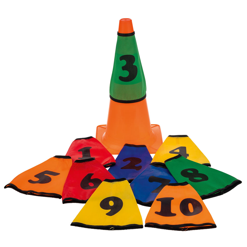 Zahlenhauben für Markierungskegel 1–10