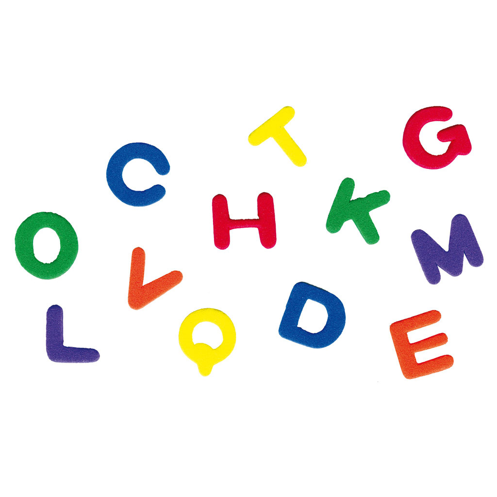 Moosgummi-Stanzteile Buchstaben, 150 Stück