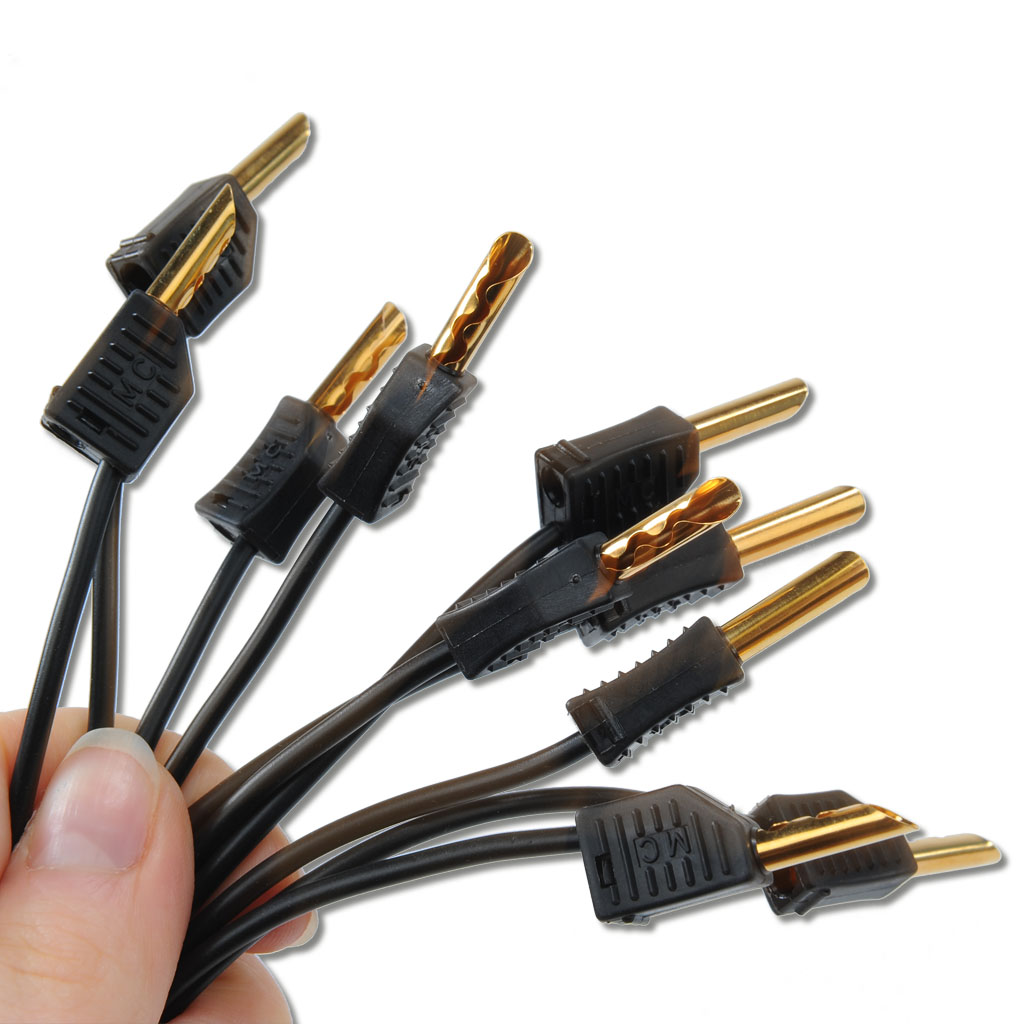 Verbindungsleiter mit vergoldetem Stecker, Schwarz, 100 cm