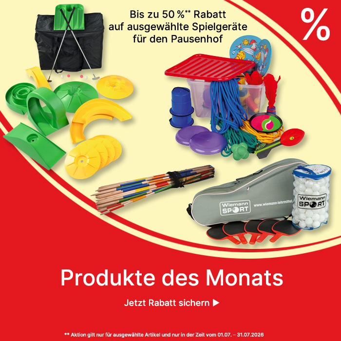 Banner für Produkte des Monats Juli 2026 Spielgeräte für Pausenhof