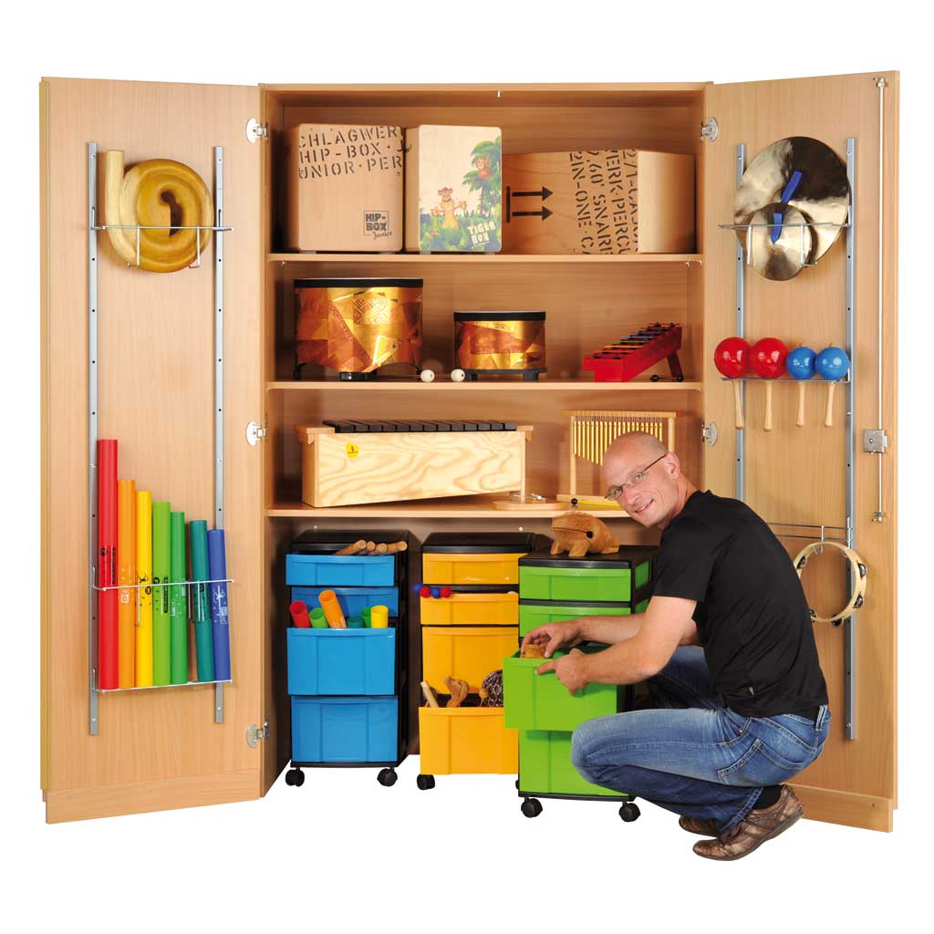 Modulus® Musikschrank mit 3 Rollcontainern und 3 verstellbaren Böden