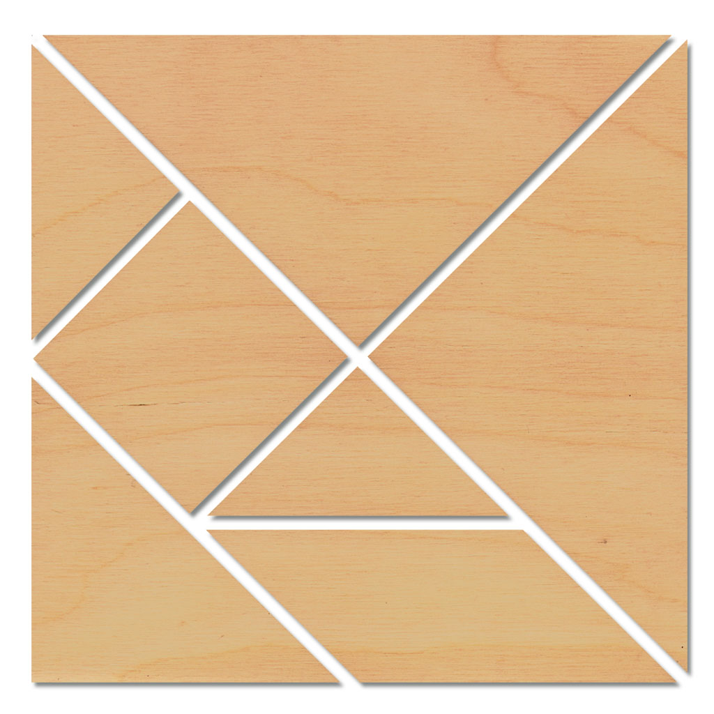 Tangram zum Selberbauen, Platte mit 7 Grundformen