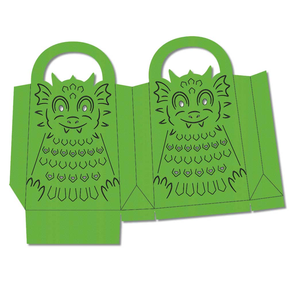 Leucht-Tasche mit 3D-Struktur, Motiv: Drache