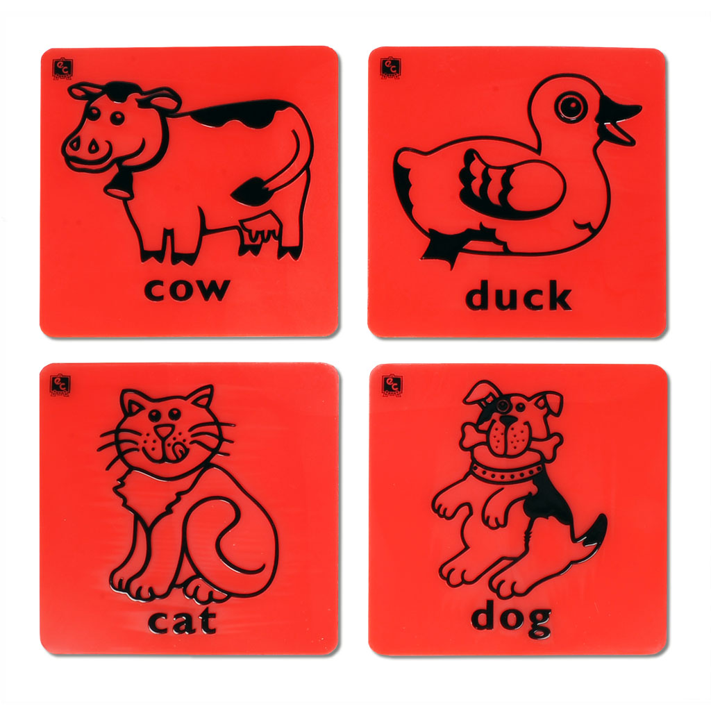 Rubbelplatten mit Tiermotiven, 12 Stück