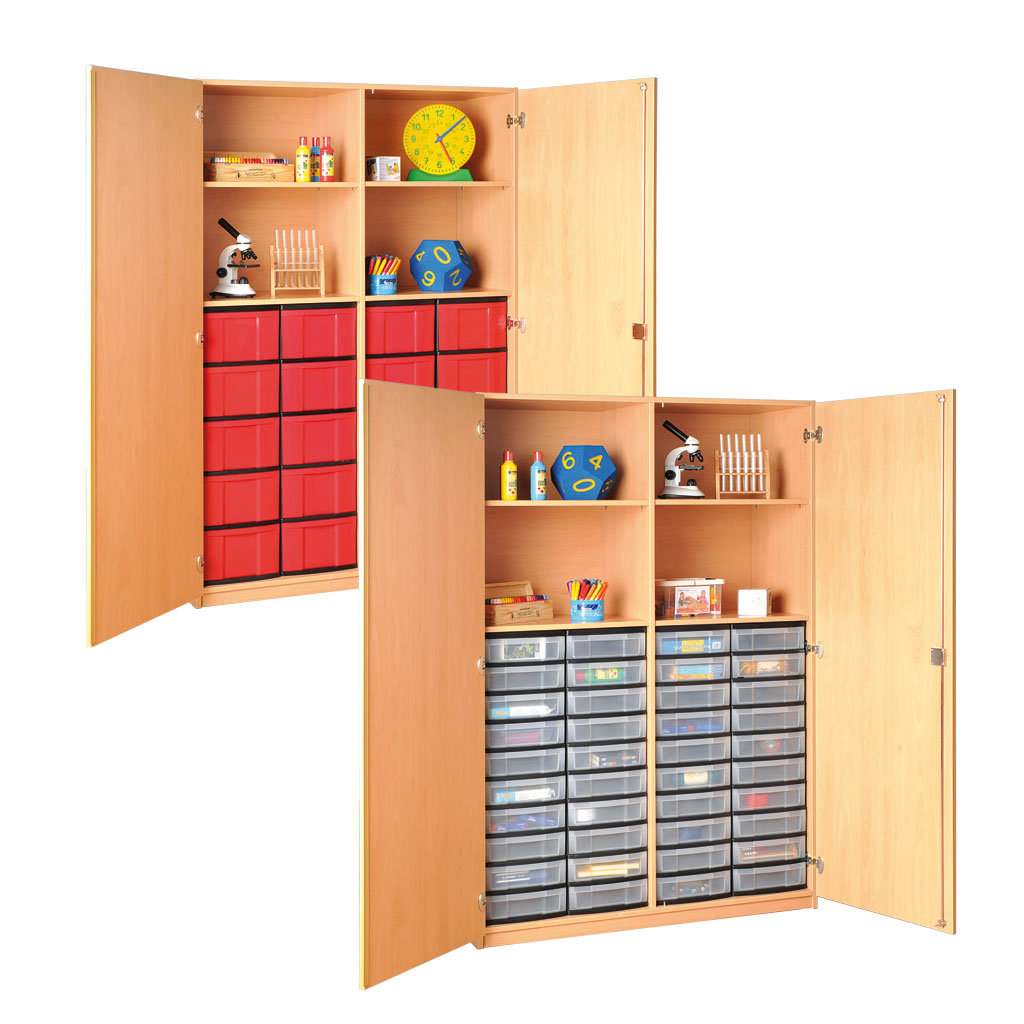 Modulus® Klassenraum-Schrank mit Mittelwand, 4 Böden, 2 davon verstellbar