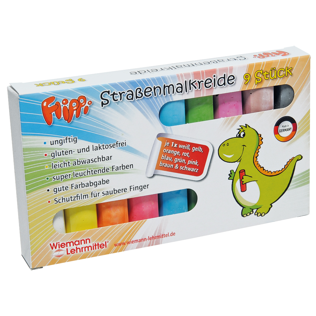 Flippi® Straßenmalkreide, 9 Stück in 9 Farben