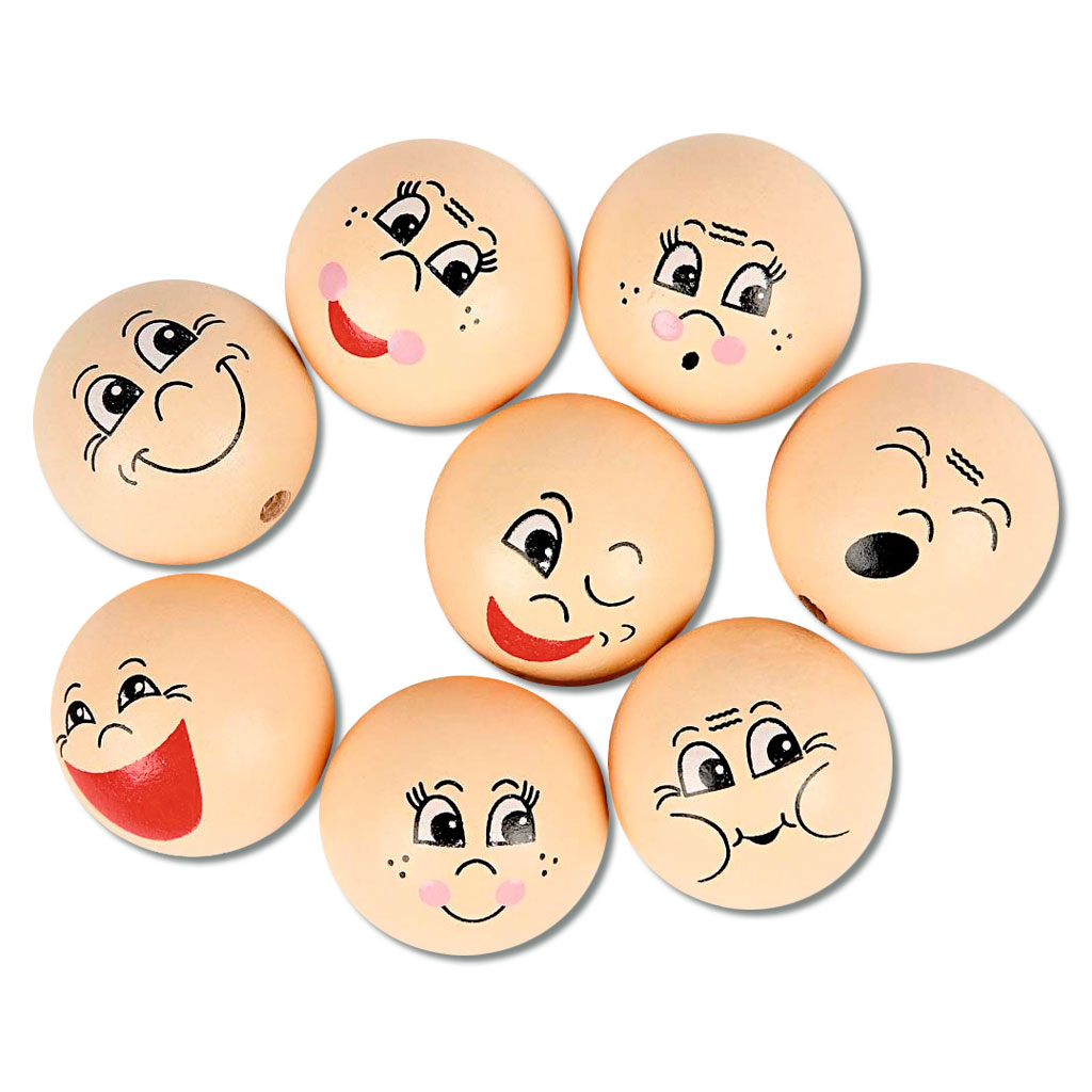 Kugeln mit lustigen Gesichtern, 16 Stück