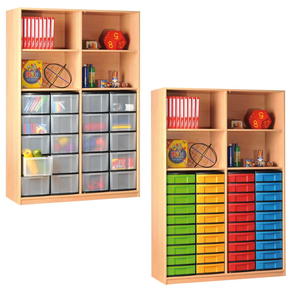 Modulus® Klassenraum-Regal mit Mittelwand, 2 Böden verstellbar