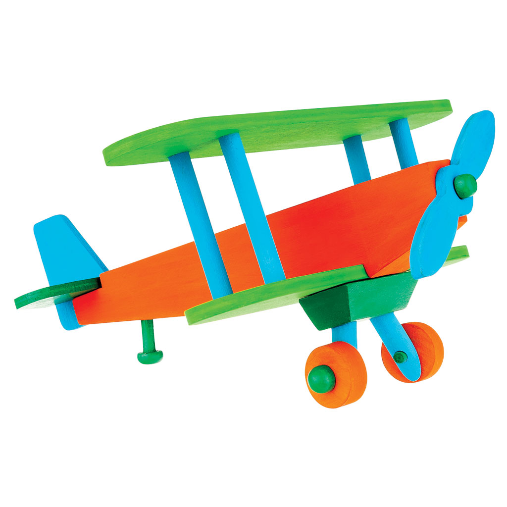 Bausatz Doppeldecker aus Holz, blanko