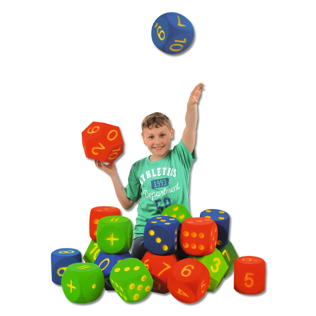 12-flächiger Zahlenwürfel aus Schaumstoff, 0–10 und Joker