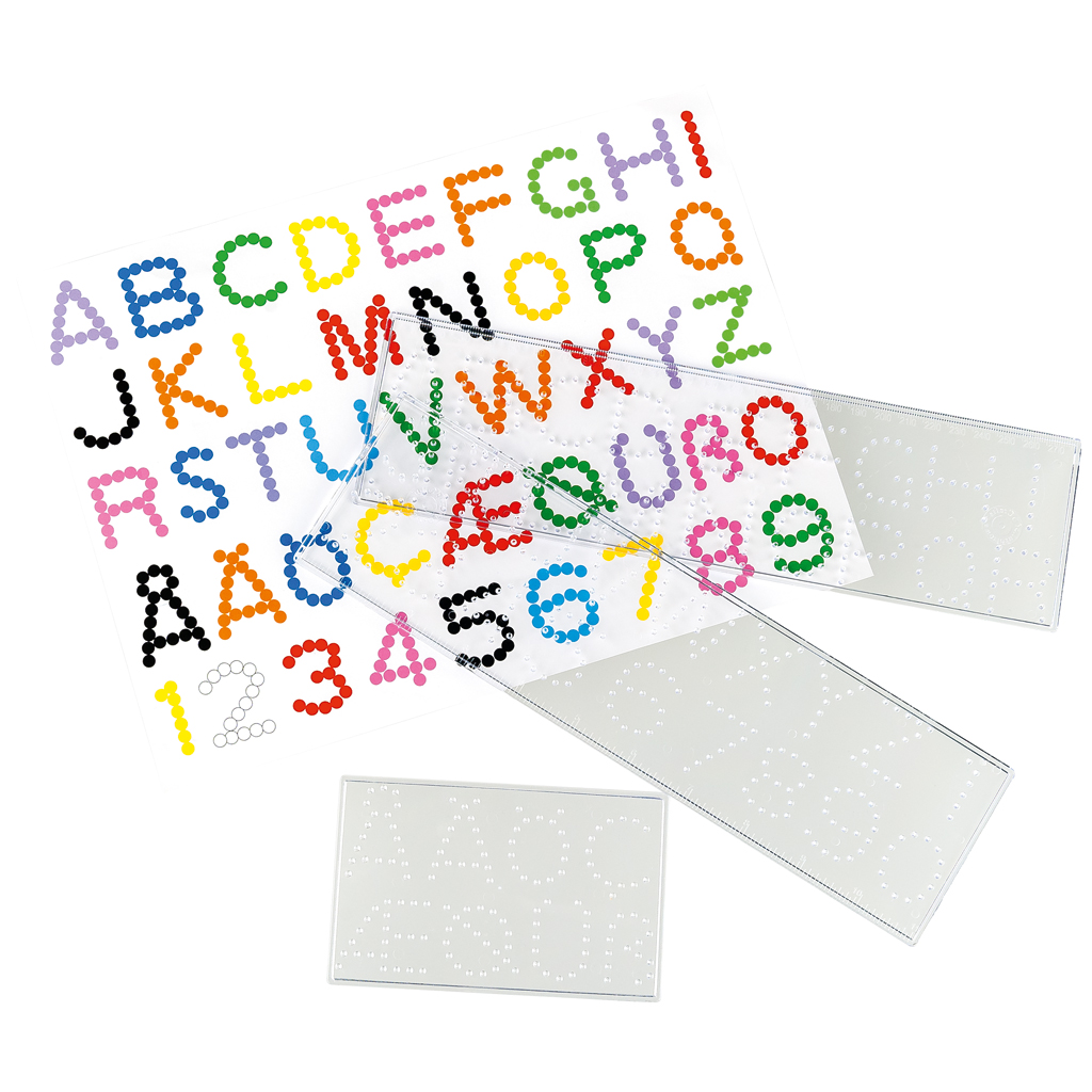 Motivsteckplatten Buchstaben und Zahlen