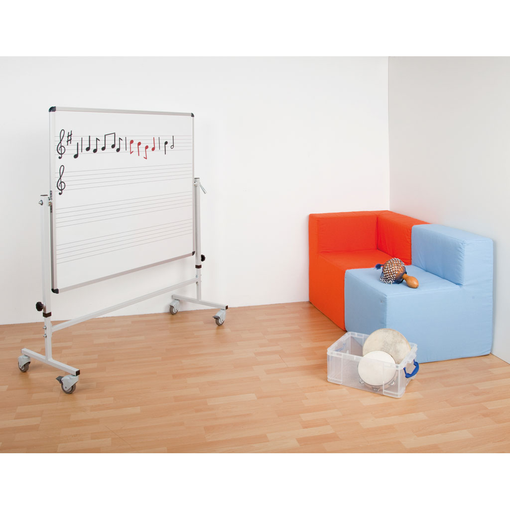 Whiteboard-Notentafel, fahrbar und höhenverstellbar Whiteboard-Notentafel, fahrbar und höhenverstellbar