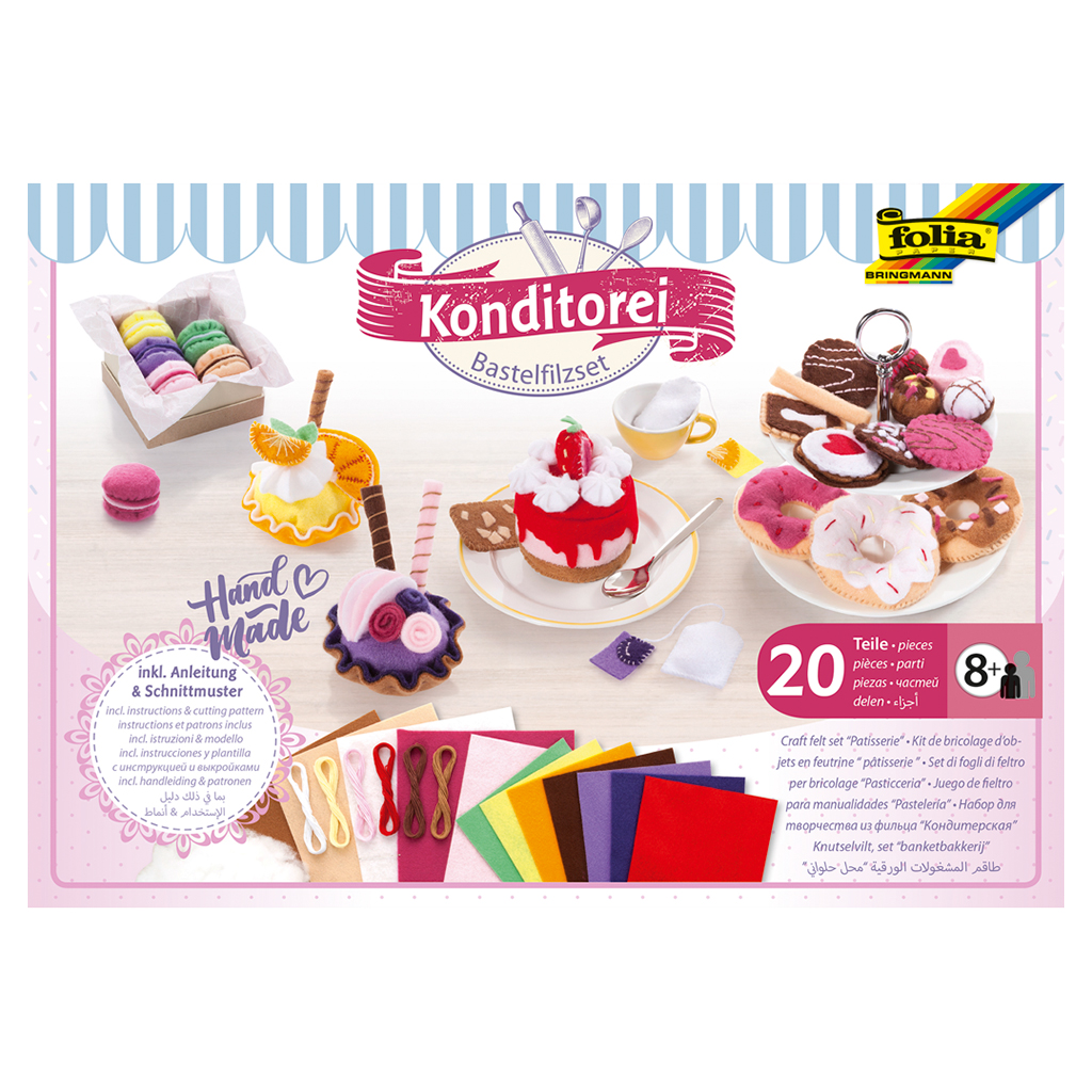 Bastelfilzset Konditorei, 20 Teile