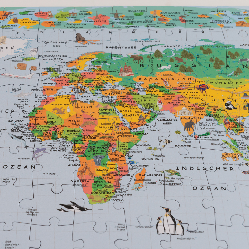 Die Kinderweltkarte als Puzzle, 150 Teile