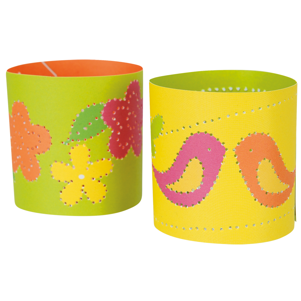 Prickellichter Bastelbogen Frühling, Windlichter