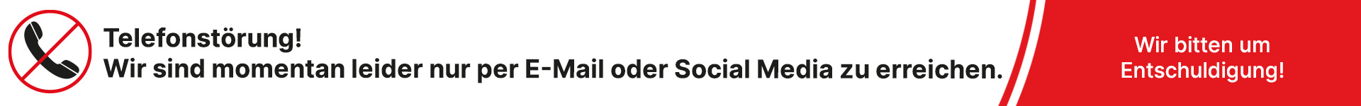 Hinweis für Telefonstörung