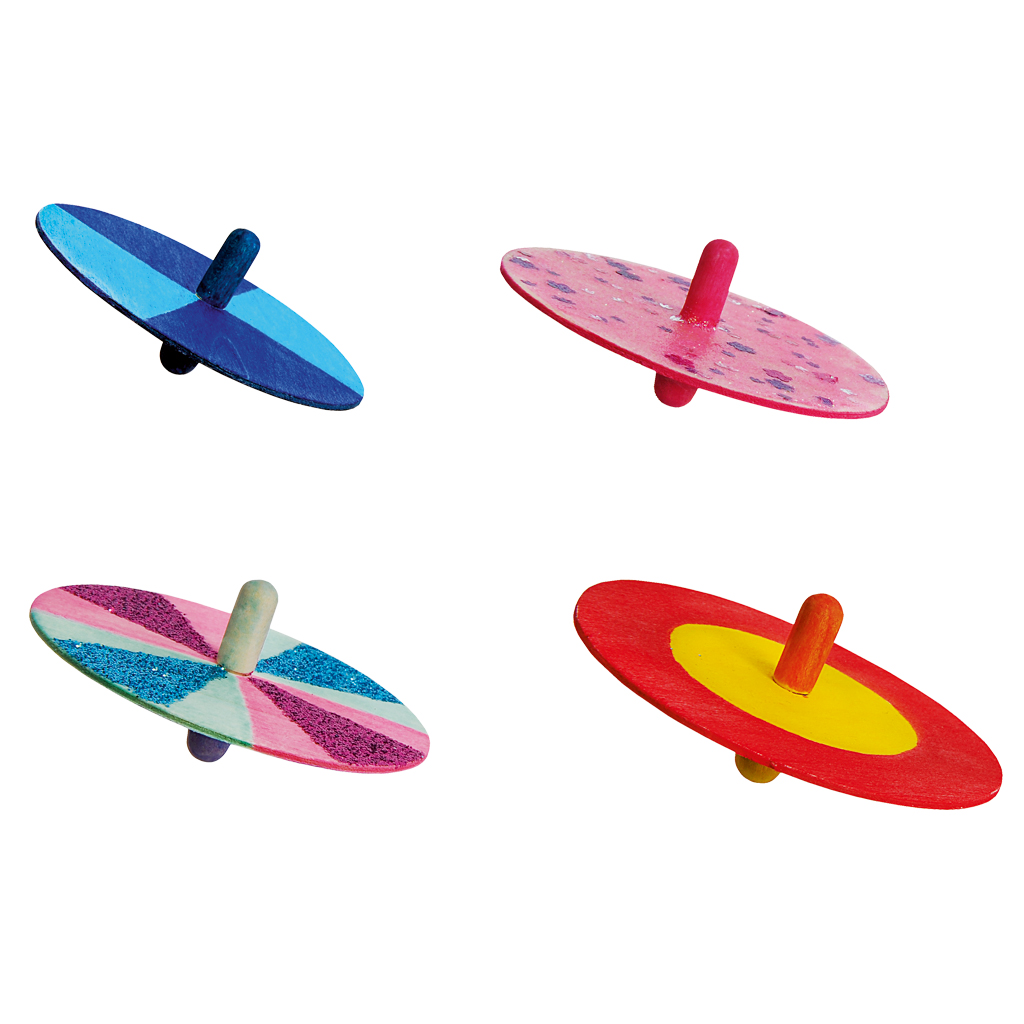 tempholzkreisel_wiemann_lehrmittel_93256a Holzkreisel zum Selbstgestalten, 10 Stück,