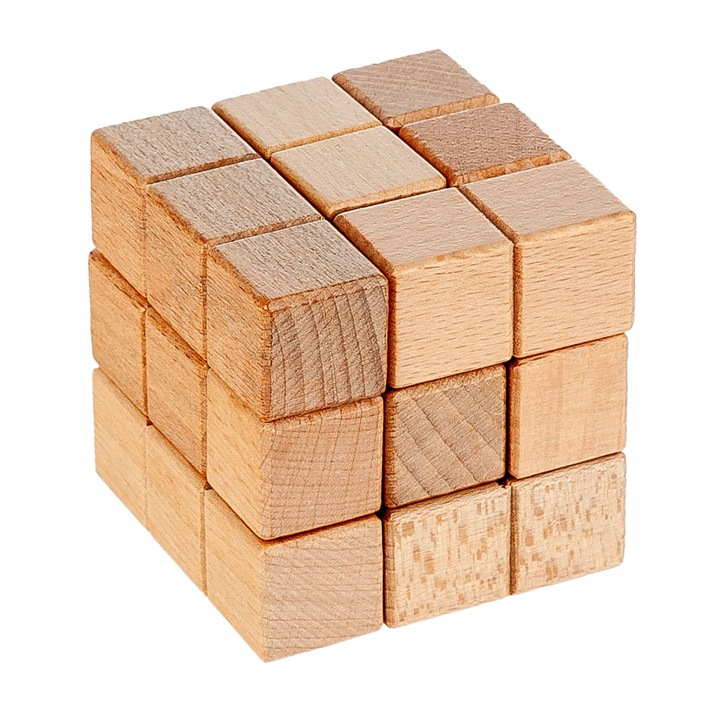 Kleiner Soma-Würfel aus Holz, naturfarben Kleiner Soma-Würfel aus Holz, naturfarben