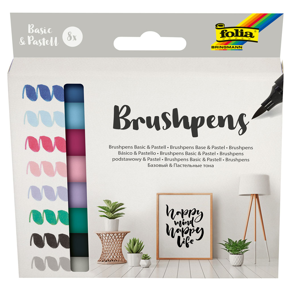 Folia® Brush Pens, 8er-Set