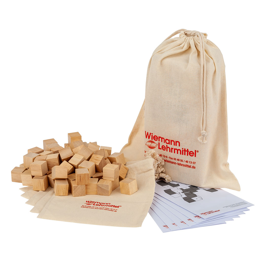 Soma-Würfel Bausatz, inkl. Anleitung und 5 Stoffsäckchen, naturfarben Soma-Würfel Bausatz, inkl. Anleitung und 5 Stoffsäckchen, naturfarben