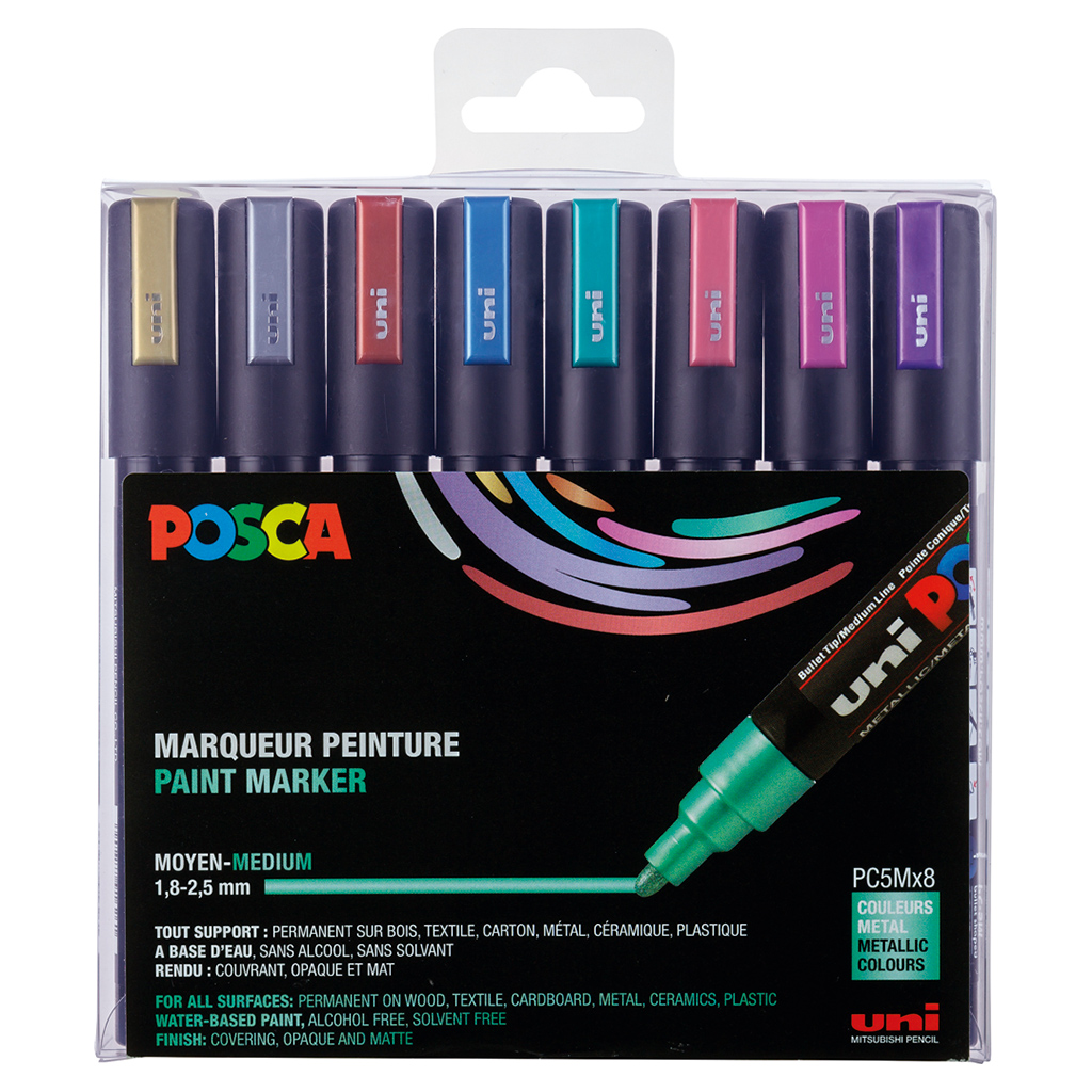 POSCA Metallic-Stifte, 8er-Set-Bild Auf diesem Bild ist das Produkt mit der Art.Nr.: W-93695 zu sehen