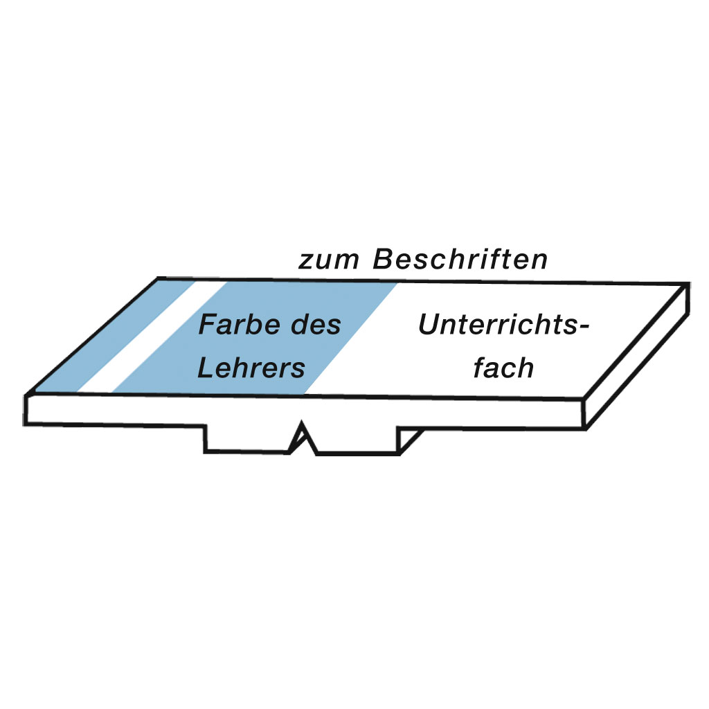 Lehrermagnet für den Klassenplan hellblau/streifen