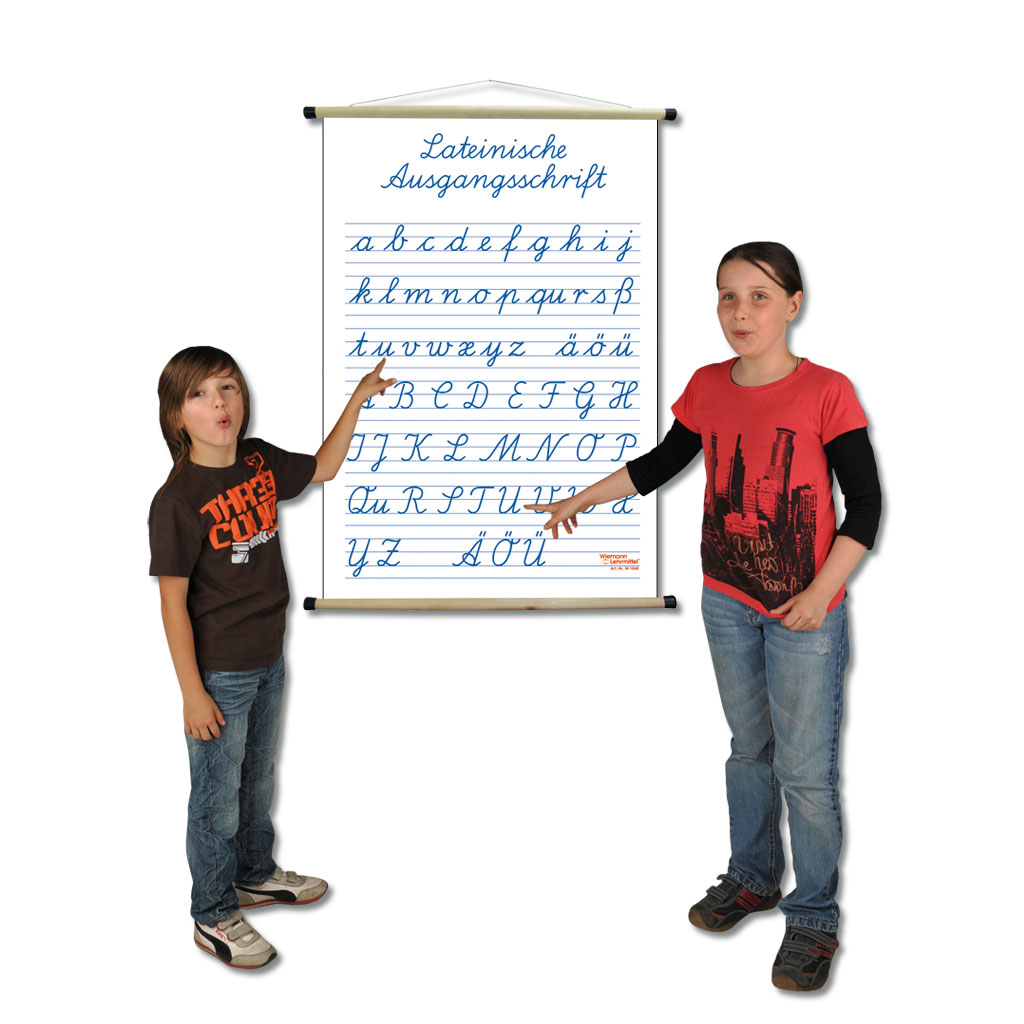 Doppelseitige Schrifttafel - blau/weiß