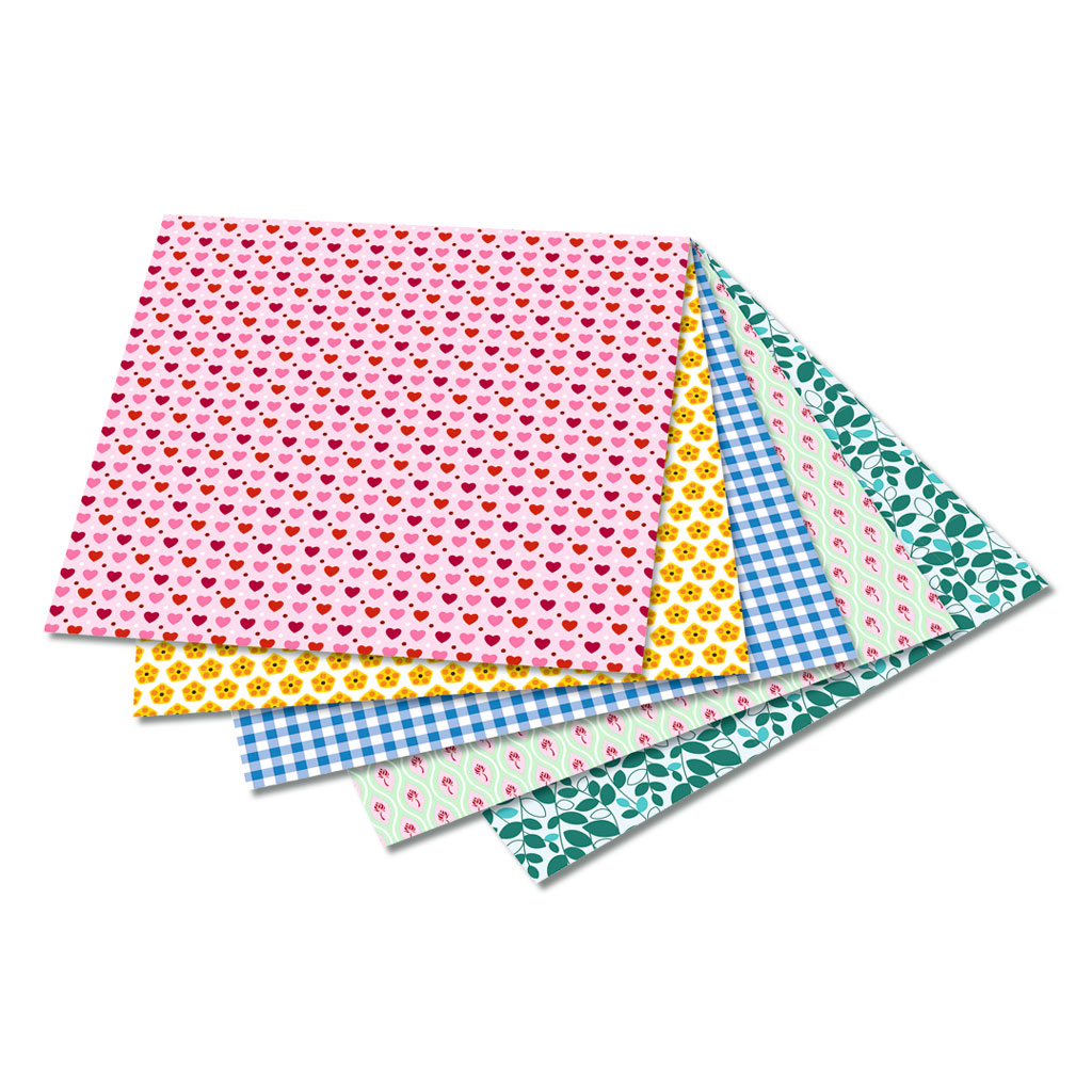 Folia® Faltblätter Sweet 80 g/m², 50 Blatt in 5 Farben