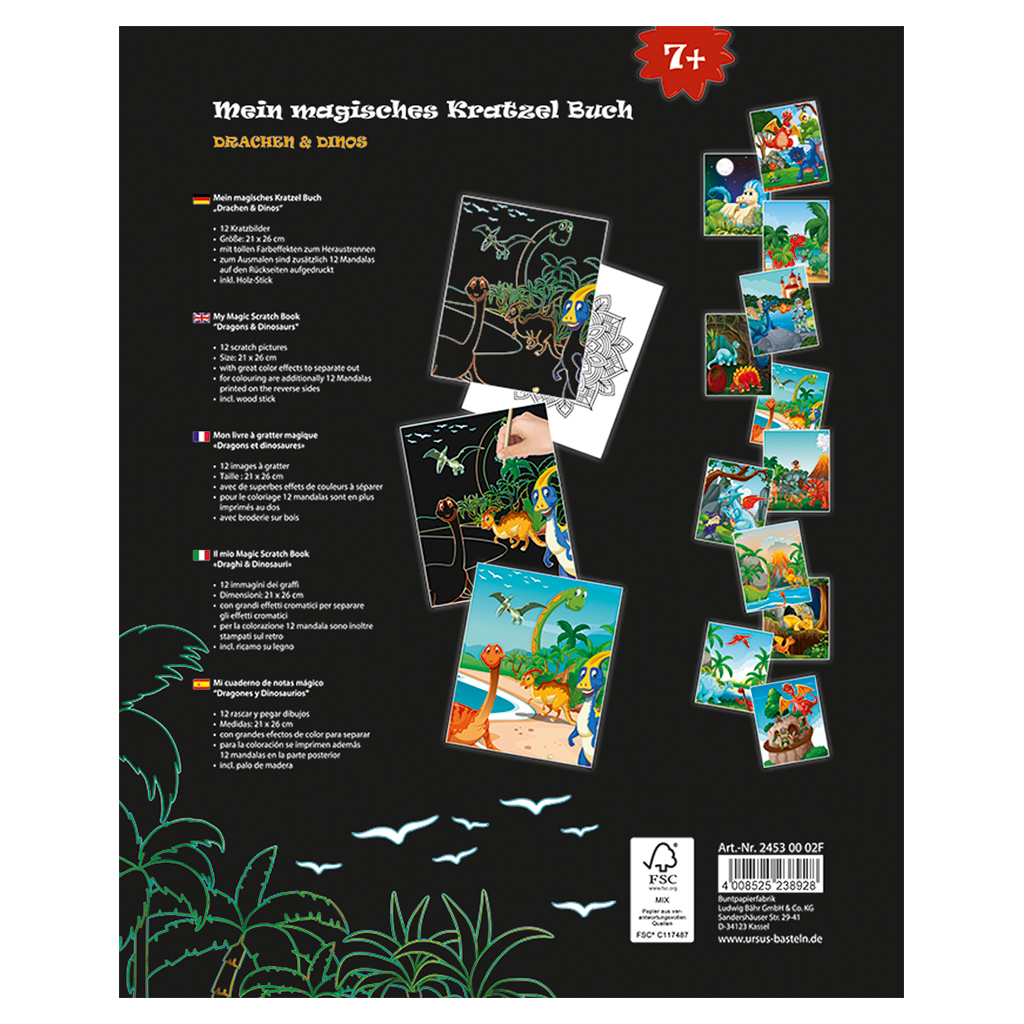 Ursus® Mein magisches Kratzel-Buch Drachen & Dinos