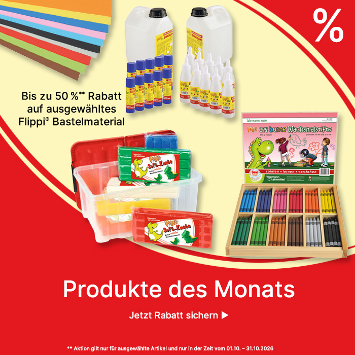 Banner für Produkte des Monats Oktober 2026 Flippi Bastelmaterial