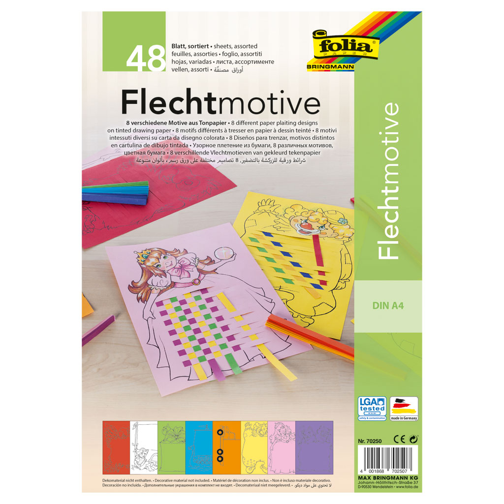 Flechtbogen, 48 Stück mit 8 Motiven, A4