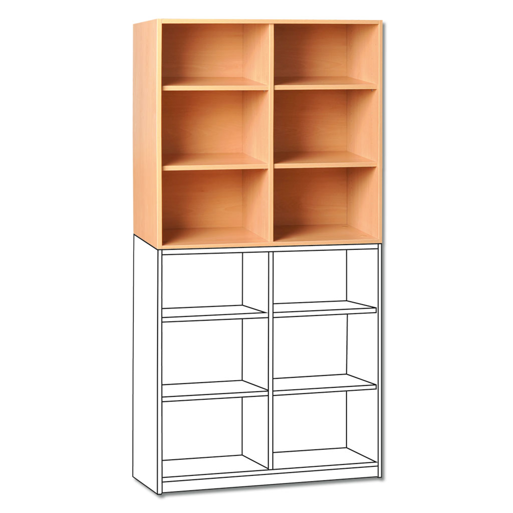 Modulus® Aufsatzschrank-Regal mit Mittelwand, 4 Böden