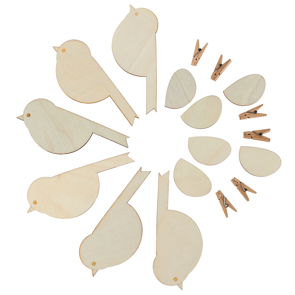 Bastelset Vögelchen mit Holzklammer