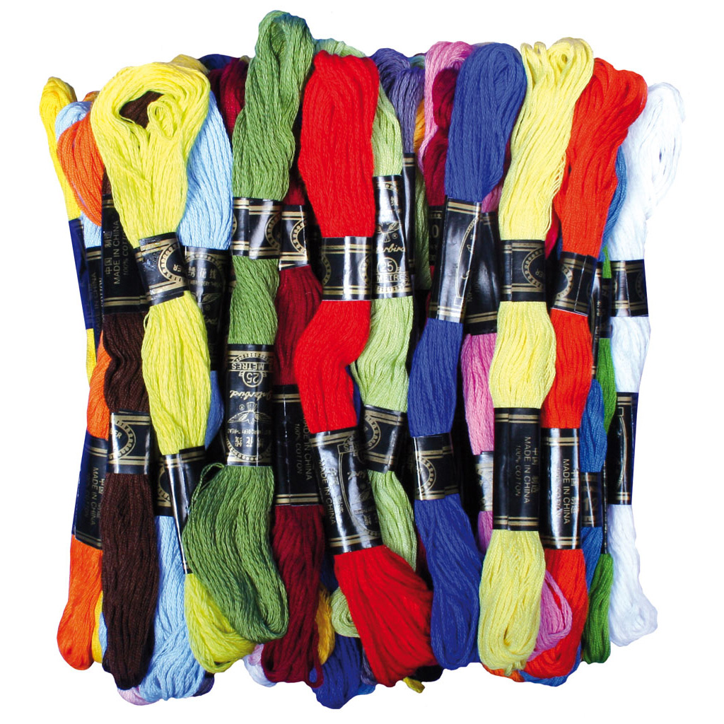 Stickschnüre, 50 Stück in 25 Farben
