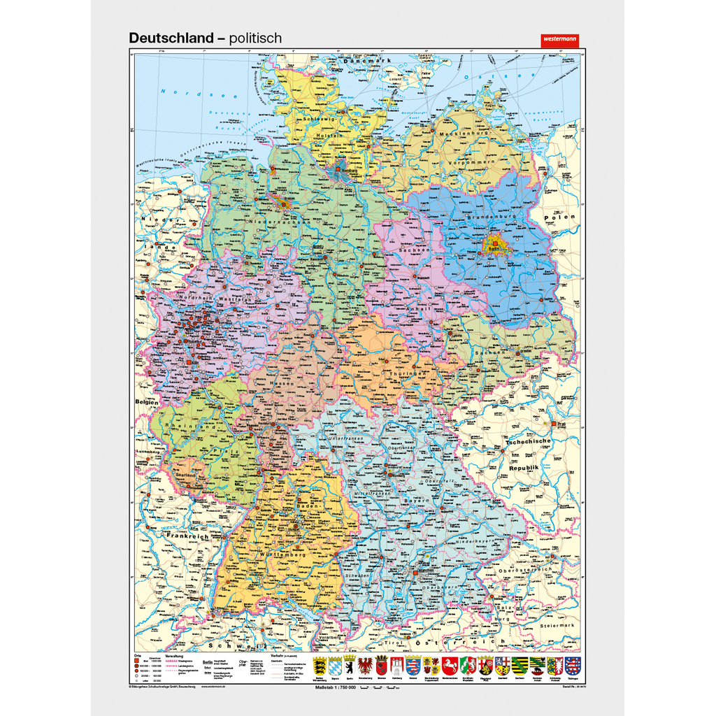 Westermann Wandkarte Deutschland politisch