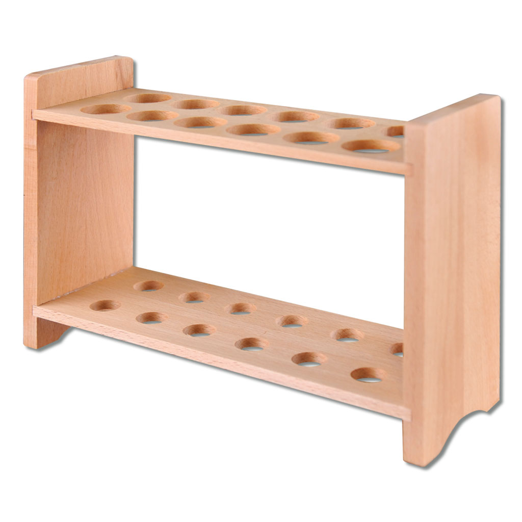 Reagenzglasgestelle aus Holz