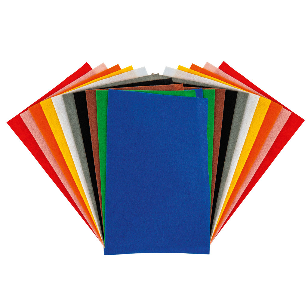 Bastelfilz in 10 Farben, 20 x 30 cm, 150 g/m²