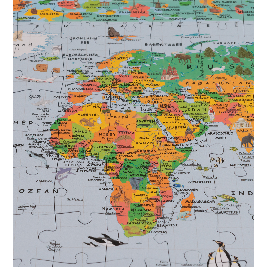 Die Kinderweltkarte als Puzzle, 150 Teile