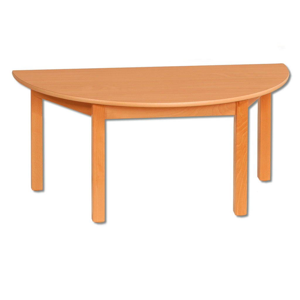 Halbrundtisch aus Massivholz